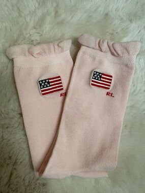Ralph Lauren Ruffle Cuff Flag Socks